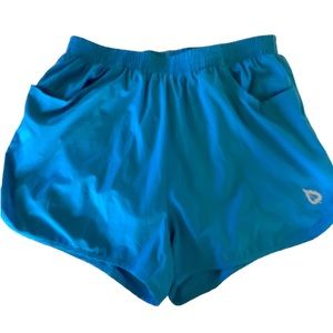 Baleaf Athletic Shorts Blue with Panty Liner And Logo And Pockets Size Small